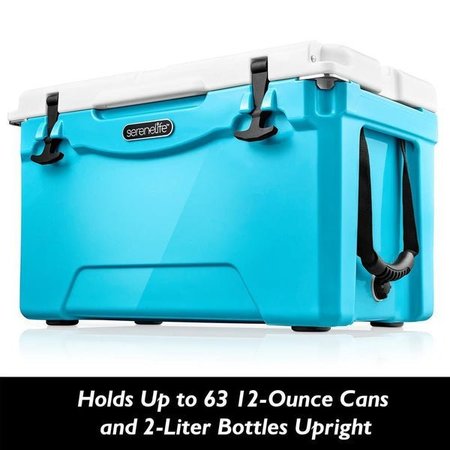 SERENELIFE Portable Cooler Box - Holds Up to 63 Cans, Keeps Ice Up to 5 Days, Heavy-Duty 50-Quart (Blue) SLCB50BL